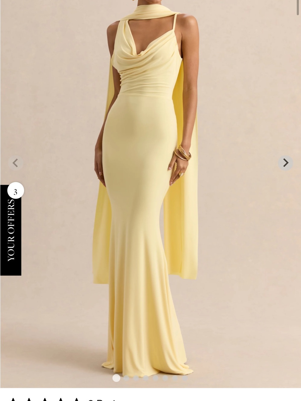 Yellow Club L London Armelia Formal Dress - Size 4
